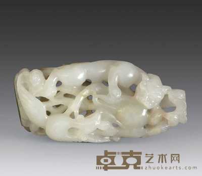 辽代 白玉龙凤坠 长8.5cm